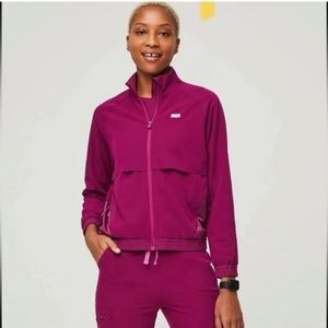 Figs Sydney Scrubs Jacket Dark Magenta XS